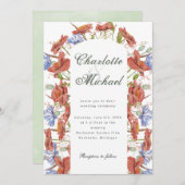Wasserfarbene Wildblumen Einladung (Vorne/Hinten)