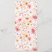 Wasserfarbene Wildblumen Elegantes Boho Wedding Me Menükarte (Rückseite)