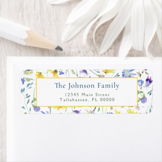 Wasserfarbene Wildblumen Hochzeit Rücksendeadresse (Insitu)