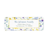 Wasserfarbene Wildblumen Hochzeit Rücksendeadresse (Vorne)