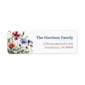 Wasserfarbene Wildblumen Hochzeit Rücksendeadresse (Vorne)