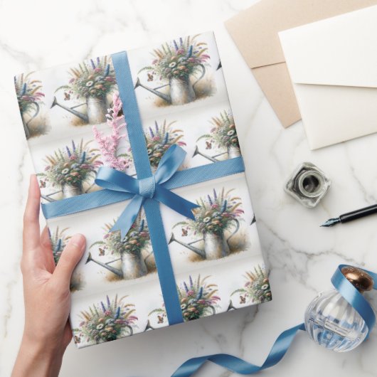 Wasserfarbene Wildblumen in Wasserqualität Geschenkpapier (Schenken)