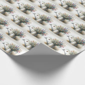 Wasserfarbene Wildblumen in Wasserqualität Geschenkpapier (Ecke)