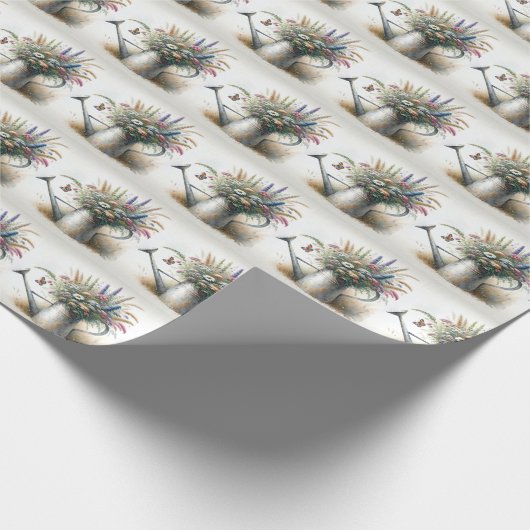 Wasserfarbene Wildblumen in Wasserqualität Geschenkpapier (Ecke)