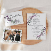 Wasserfarbene Wildblumen Lavendelhochzeit Einladung