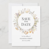 Wasserfarbene Wildblumen Save the Date zeichnen Einladung (Vorderseite)