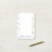 Wasserfarbene Wilde Blume Botanischer Veranstaltun Post-it Klebezettel (Auf Schreibtisch)
