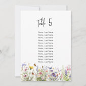 Wasserfarbene Wilde Blume Sitzkarten Einladung (Vorderseite)