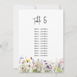 Wasserfarbene Wilde Blume Sitzkarten Einladung