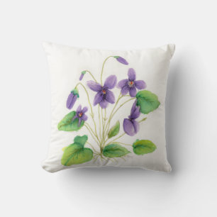 Wasserfarbene, wilde Violetten Kissen