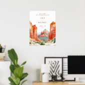 Wasserfarbene Willkommensschilder für eine Wüstenh Poster (Heimbüro)