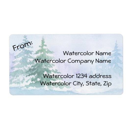 Wasserfarbene Winter Pine Trees Adresse (Vorne)