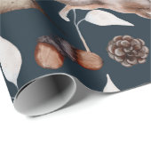 Wasserfarbene Winterhütte Geschenkpapier (Rolleneckpunkt)