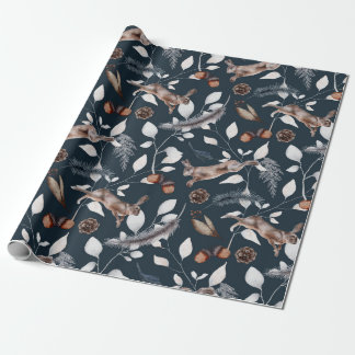 Wasserfarbene Winterhütte Geschenkpapier