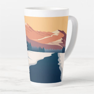 Wasserfarbene Winterlandschaft Milchtasse
