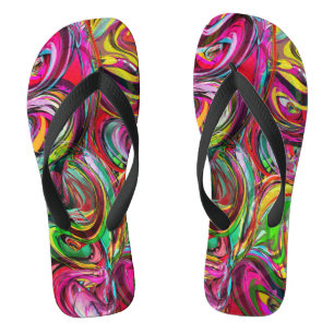 Wasserfarbene Wirbel Flip Flops Badesandalen