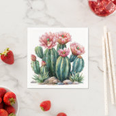 Wasserfarbene Wüste Blume Kakteen. Serviette (Beispiel)