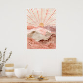 Wasserfarbene Wüstenlandschaft abstrakter Sand Mod Poster (Küche)