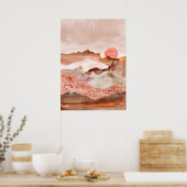 Wasserfarbene Wüstenlandschaft abstrakter Sand Mod Poster (Küche)