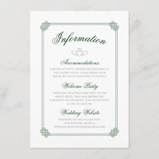 Wasserfarbene Zielort: Irland Begleitkarte (Vorderseite)