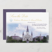 Wasserfarbene Zielort: New Orleans Save The Date (Vorne/Hinten)