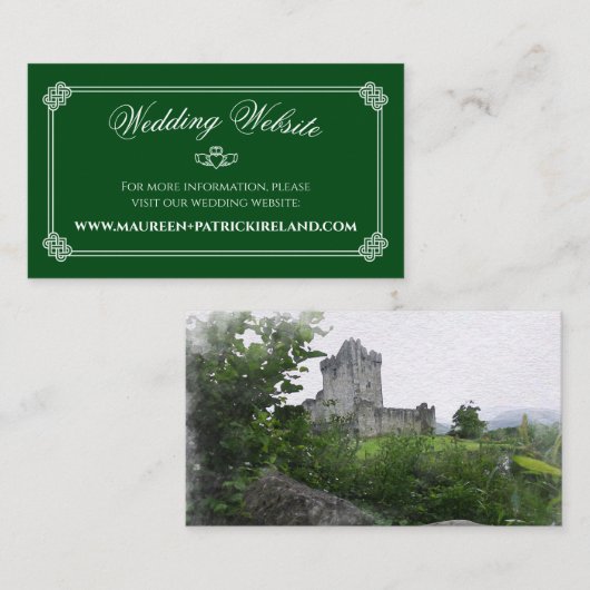 Wasserfarbene Zielort: Website von Irland Begleitkarte (Vorne/Hinten)