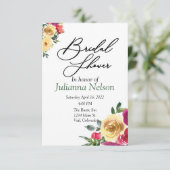 Wasserfarbene Zitrone und Magenta Einladung (Stehend Vorderseite)