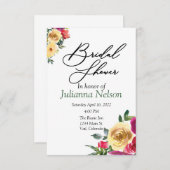 Wasserfarbene Zitrone und Magenta Einladung (Vorne/Hinten)