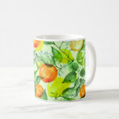 Wasserfarbene Zitronen, Blume, Zitrusmuster. Kaffeetasse (VorderseiteRechts)