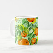 Wasserfarbene Zitronen, Blume, Zitrusmuster. Kaffeetasse (Vorderseite Links)