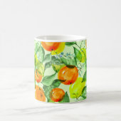 Wasserfarbene Zitronen, Blume, Zitrusmuster. Kaffeetasse (Mittel)