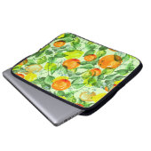 Wasserfarbene Zitronen, Blume, Zitrusmuster. Laptopschutzhülle (Vorne Knopf)