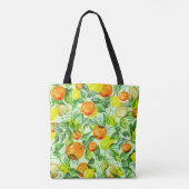 Wasserfarbene Zitronen, Blume, Zitrusmuster. Tasche (Rückseite)
