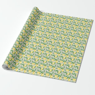 Wasserfarbene Zitronen, nahtlose Fruchtmuster. Geschenkpapier