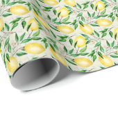 Wasserfarbene Zitronen, nahtlose Fruchtmuster. Geschenkpapier (Rolleneckpunkt)