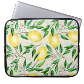 Wasserfarbene Zitronen, nahtlose Fruchtmuster. Laptopschutzhülle (Vorderseite)