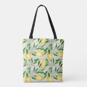 Wasserfarbene Zitronen, nahtlose Fruchtmuster. Tasche (Rückseite)