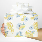 Wasserfarbene Zitronen und Blume Geschenkpapier