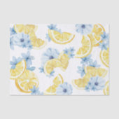 Wasserfarbene Zitronen und Blume Gewebpapier Seidenpapier (Vorderseite)