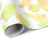 Wasserfarbene Zitronen Zitrusfrüchte Natur frisch Geschenkpapier (Rolleneckpunkt)