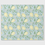 Wasserfarbene Zitronen Zitrusfrüchte Natur frisch  Geschenkpapier (Flach)