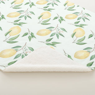 Wasserfarbene Zitronen Zitrusfrüchte Natur frisch Sherpadecke