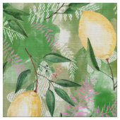 Wasserfarbene Zitronen Zitrusfrüchte Natur frisch  Stoff (Nahaufnahme)