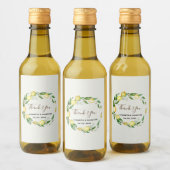 Wasserfarbene Zitrusfrüchte Weinkultur und Erde We Weinetikett (Flaschen)