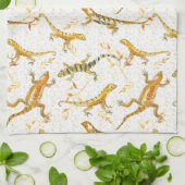 Wasserfarbenechsen Erde Tone Geschirrtuch (Gefaltet)