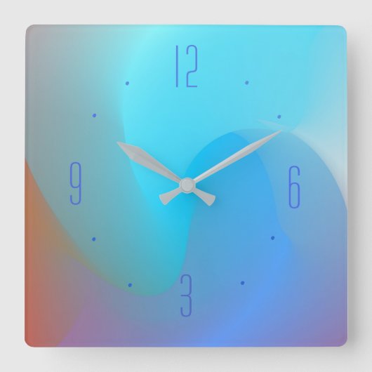 Wasserfarbeneffekt Blau/Aqua/Terra > Schlichte Uhr (Vorderseite)