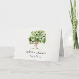 Wasserfarbeneiche Baum Vielen Dank Feiertagskarte