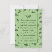 Wasserfarbeneiche Tree Retro Rustikale Hochzeit Dankeskarte (Rückseite)