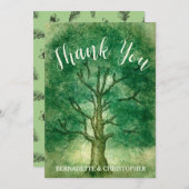 Wasserfarbeneiche Tree Retro Rustikale Hochzeit Einladung (Vorne/Hinten)