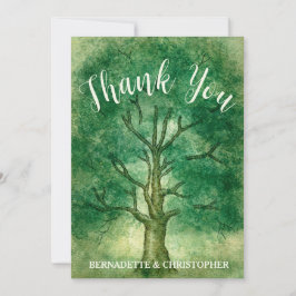Wasserfarbeneiche Tree Retro Rustikale Hochzeit Einladung